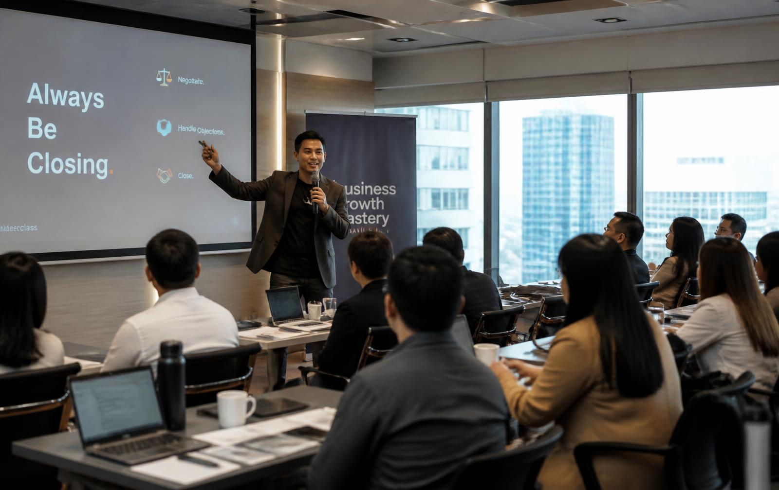 Filipino professionals in a premium AI and business coaching class